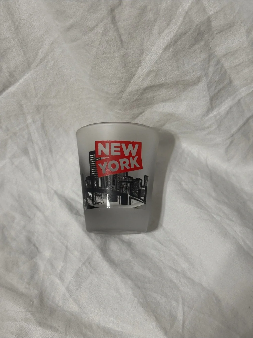 An OTG Experience New York Cityscape frosted Glass Shot Glass